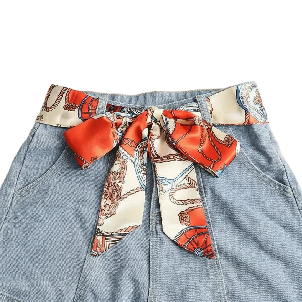 Ceinture foulard en mousseline de soie légère